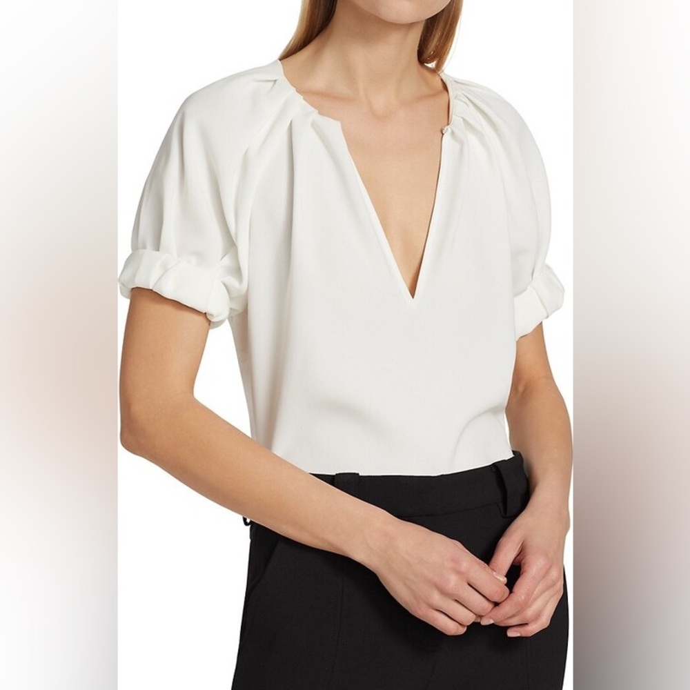 A.L.C. White Ruffled Sleeve Blouse